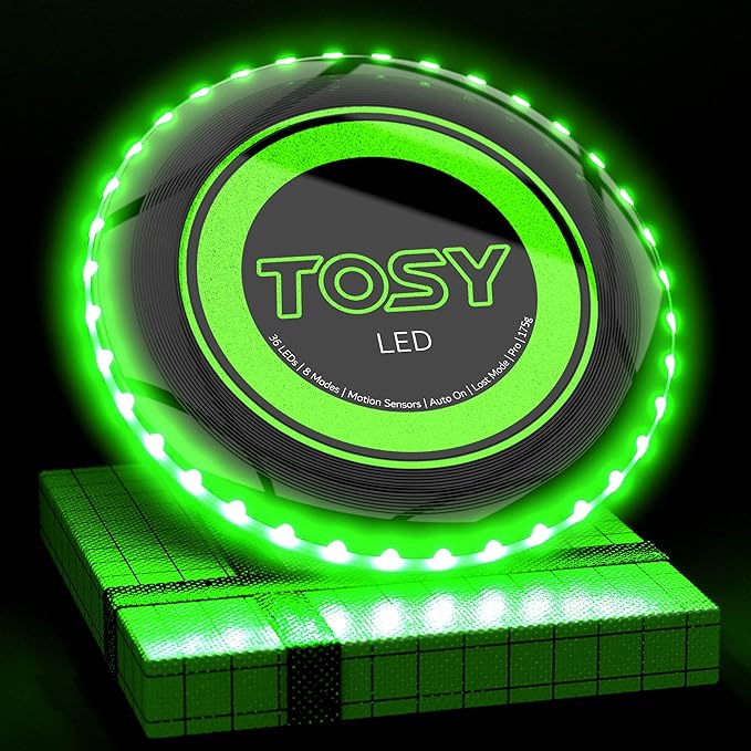 TOSY Bundle of 3 - RGB Black + 2X Green - Frisbee 108 LEDs, 16 Million Colors