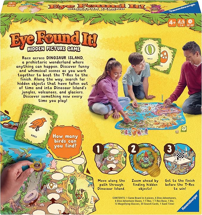 Ravensburger Dinosaur Island Eye Found It! Board Game - Educational Adventure for Kids and Families - Promotes Focus, Memory, and Teamwork - Fun Learning Game for Ages 4+