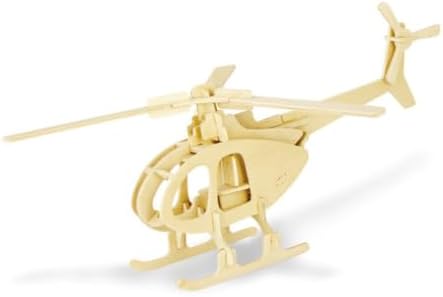 Abaodam Wooden Helicopter Puzzle Model Educational Construction Kit for Realistic Design DIY Block to Develop Hand-Eye Coordination Creativity and Dexterity by Abaodam