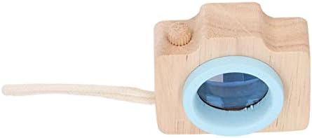 Toy Camera, Bee Eye Effect Prism Kaleidoscope Lens for Kids, Wooden Camera Toy with Small Size Portable Design for Toddlers Outdoor Play and Imagination Stimulation (Blue) - Image 5