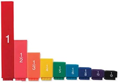 hand2mind Rainbow Fraction Tower Equivalency Cubes, Decimal Fraction Equivalency, Math Blocks, Montessori Math Rods, Fraction Manipulatives, Classroom Manipulatives for Elementary School (51 Pieces) by hand2mind