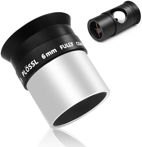 Astromania 1.25Inch Metal Collimating Cheshire Eyepiece Without Laser for Newtonian Reflector Telescope - Short Version - Bundle with - 1.25" 6mm Plossl Telescope Eyepiece by AstromaniaOptics