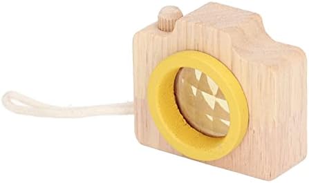 Bee Eye Effect Prism Lens Toy, Camera Style, Oak Wood, Yellow, 2x1.9x1 Inch, Portable - Image 2