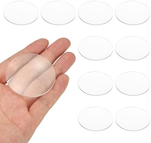 PATIKIL 10 Pack Biconvex Lens, 50mm Dia. 180mm Focal Length Spherical Optical Lenses Magnifier Paperweight Acrylic Double Convex for DIY Office Desk Home Science Experiment Telescope by PATIKIL