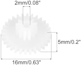 MECCANIXITY 40 Pcs Plastic Gears 30 Teeth Plastic Motor Gear Model 30122B Reduction Gear for RC Car Model DIY Robot (White, Module 0.5) - Image 2