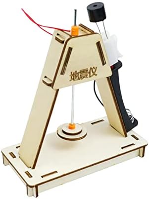 DIY Earthquake Alarm Science Experiment Kit STEM Toy for Kids 14cmx8cm Wood Mechanical Model - Image 3