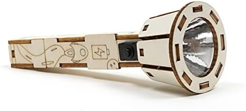 DIY Wooden Flashlight STEM Kit for Kids Aged 8-12 | Battery-Operated Educational Science Experiment Kit with Built-in Switch by PicaToys