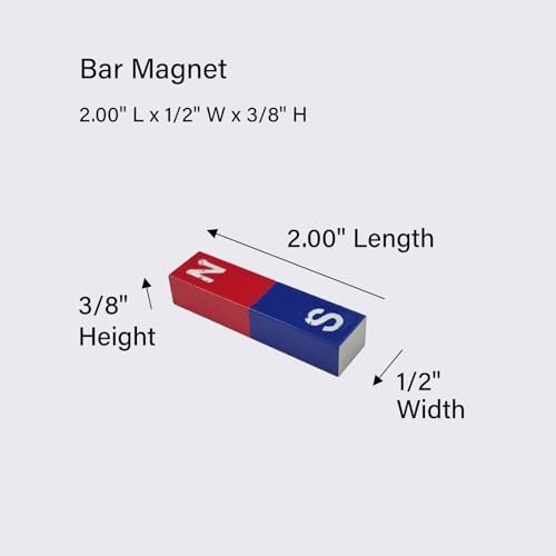 Physics Science Alnico5 Magnet Kit for Experiment, Educational Horseshoe & Bar Magnets Set with North and South Identified Used by Teachers, Showing the Magnetic Field Distribution(3 Pack) - Image 2