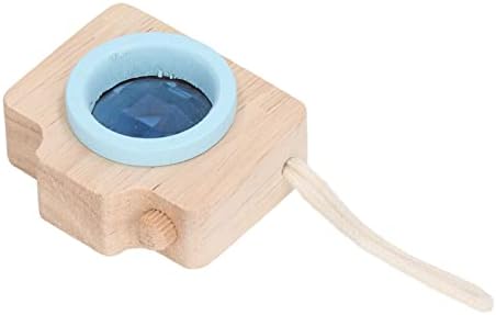 Bee Eye Effect Prism Lens Toy, Camera Style, Oak Wood, Blue, 2x1.9x1 Inch, Portable - Image 7