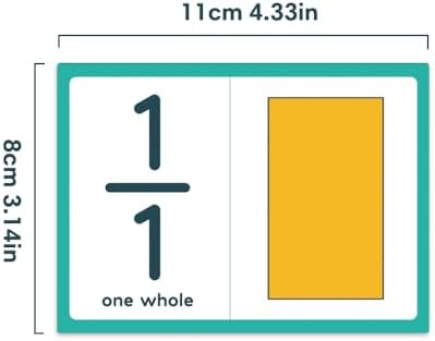 Lachilly Fraction Number Flash Cards - Graphically Illustrated Simplification Math Flashcards for Elementary School - from Whole Number to Twelfths for Ages 8+, 35 Cards - Image 2