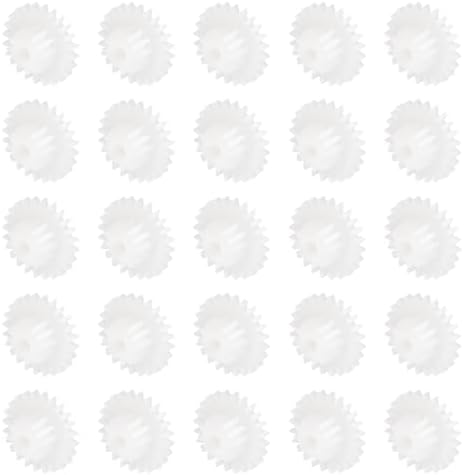 MECCANIXITY 40 Pcs Plastic Gears 24 Teeth Plastic Motor Gear Model 24122B Reduction Gear for RC Car Model DIY Robot (White, Module 0.5) by MECCANIXITY