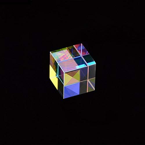 RGB Prism, Glass 6sides Bright Optical Glass Prism Cube Colorful Combiner Splitter for Physics and Decoration, 30mm - Image 6