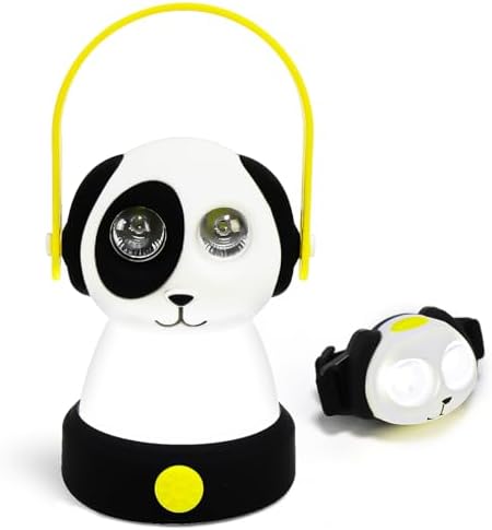Outdoor Kids Camping Lanterns & Headlamp Set, Battery Powered Night Light, Lightweight LED Equipment, Birthday Christmas Gift (Dog Set) by OSCEVIA