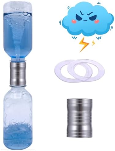 Tornado Maker, Weather Toys, Ultra-Light Aluminum Connecting Tube, Including 2 Empty Bottles, Watertight Tornado Toy, Suitable for Kids' Science Experiments (Silvery) by Waitahug