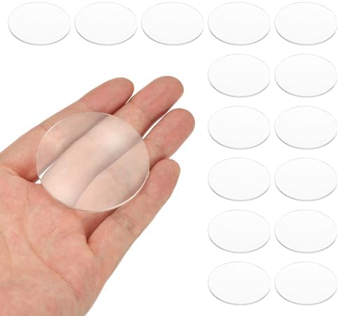 PATIKIL 15 Pack Biconvex Lens, 50mm Dia. 180mm Focal Length Spherical Optical Lenses Magnifier Paperweight Acrylic Double Convex for DIY Office Desk Home Science Experiment Telescope by PATIKIL