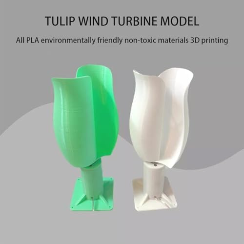 Permanent Magnet Brushless Wind Turbine Model 20W Tulip Type Vertical Wind Power Generation 1~12V Low Noise Home/Outdoor Easy Installation(2pcs(green+white)) - Image 4