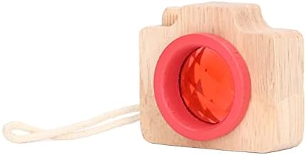 Toy Camera, Bee Eye Effect Prism Kaleidoscope Lens for Kids, Wooden Camera Toy with Small Size Portable Design for Toddlers Outdoor Play and Imagination Stimulation (Red) by Unknown