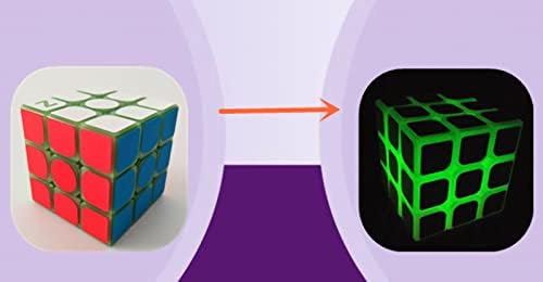 AMAZA 3x3 Fluorescent Speed Cube, Green Luminous, Plastic, Puzzle, 1 Set, 1 Piece, 1 Count, Adult - Image 5