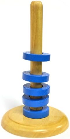 Eisco Labs Floating Ring Magnet Set with Wooden Base - 5 Magnets, 5.9" Height by EiscoLabs