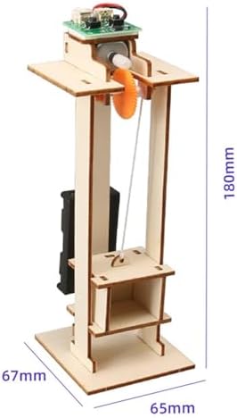 DIY Electric Elevator Lift Model Science Experiment Kit, Wooden Building Toy for Hand Eye Coordination & Creativity Teaching Aids - Image 2