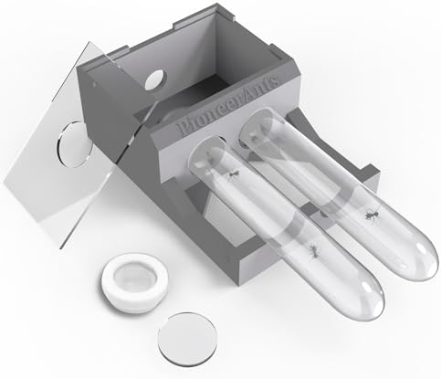Transparent Mini Ant Farm with Dual Test Tubes for Thriving Ant Colony Observation (Gray) by Unknown