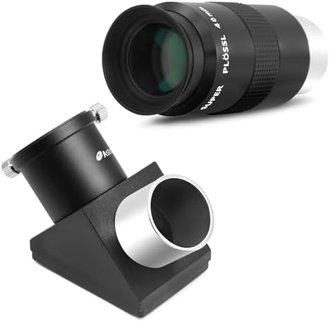 Astromania 1.25" 40mm Super Plossl Telescope Eyepiece - Bundle with - 1.25" 90-Degree Diagonal Mirror by AstromaniaOptics