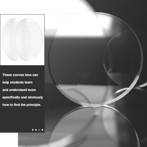 iplusmile 60Pcs Transparent Convex Lens Set 0.98 in Double-Sided Biconvex Optical Lenses for Physics Teaching Classroom Experiments Science Education Supplies - Image 5