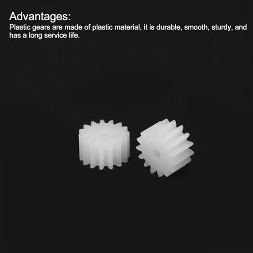MECCANIXITY 20Pcs Plastic Gears 15 Teeth Plastic Shaft Gears Model 152AA Reduction Gear for RC Car Model DIY Robot,White Module 0.5 - Image 4
