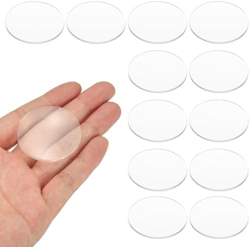 PATIKIL 12 Pack Biconvex Lens, 41mm Dia. 180mm Focal Length Optical Lenses Magnifier Paperweight Acrylic Double Convex for DIY Office Desk Home Science Experiment Telescope by PATIKIL