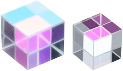 PATIKIL 2Pcs Cube Prism 15,20mm K9 Crystal Dispersion Prism AB Color by PATIKIL