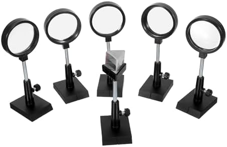 Holibanna Optical Experiment Kit with Plane Mirror, Prism, Concave and Convex Lenses, 6pcs Physics Teaching Set for Science Classroom and Student Use by Holibanna