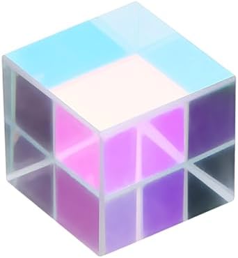 PATIKIL 1Pcs Cube Prism 20mm K9 Crystal Dispersion Prism AB Color by PATIKIL