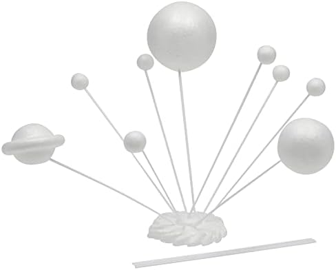 12-Piece 3D Solar System Model Kit - 12 Pcs White Foam Balls & Dowels - DIY Solar System Project & Kids Toys - Foam Planets to Paint & Painting Kit for Science Coloring Fun for Kids - Image 3