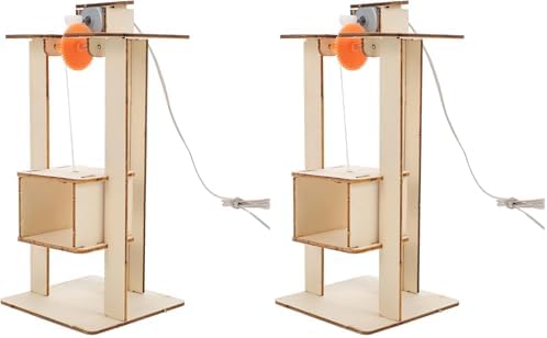 Wooden Elevator Kids Stem Projects for Kids Ages 8-12 Science Kits, DIY Model Building Kits for Age 12-14, Elevator Toy for 5-8 (Pack of 2) by Toyvian