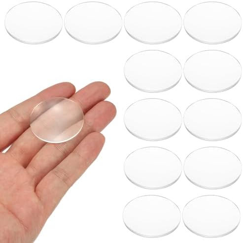 PATIKIL 12 Pack Biconvex Lens, 33.5mm Dia. 75mm Focal Length Optical Lenses Magnifier Paperweight Acrylic Double Convex for DIY Office Desk Home Science Experiment Telescope by PATIKIL