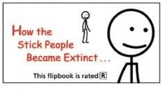 Stick People Flipbook for Teens & Adults, Mature Humor Animation Flip Book by Fliptomania