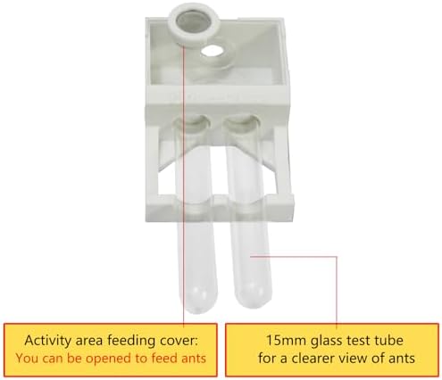 Ant Nest with 2 Test Tubes - Transparent Farm for Adults 3D Printed Test Tube Nest Workshop Castle Garden for Live and Queen (Black) - Image 6