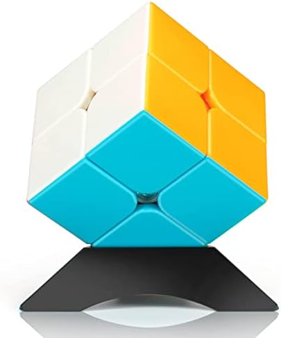 Stickerless 2x2 Speed Cube with Stand & Guide for Kids & Adults by Unknown