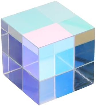 PATIKIL 1Pcs Cube Prism 50mm K9 Crystal Dispersion Prism AB Color by PATIKIL