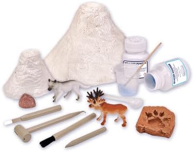 MindWare Dig It Up! Bubbling Ice Age Discovery: Glacial Volcano Fossil Discovery Dig Kit – Make The Volcano Erupt and Then Excavate 7 Artifacts – Educational Activity for Kids & Teens – Ages 8 & Up