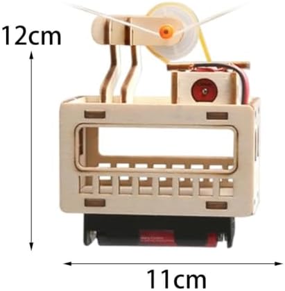DIY Wooden Sightseeing Cable Car Model Kit, Gear Drive Science Toy, 4.72×4.33 in for Kids and Beginners - Image 3