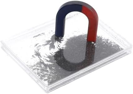 Iron Powder Box for Physics Experiments Magnetic Field Demonstrator for Science Teaching Magnetism Classroom Tool with Magnet 3.70 X 2.75 X 0.47 in for Student Experiments by Unknown