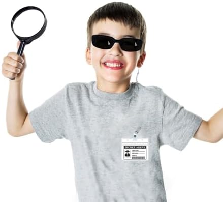 8pcs Secret Agent Cosplay Accessories Kit Kids Detective Costume Set Includes Detective Sunglasses Earpiece Magnifying Glass ID Card - Image 4