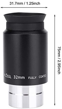 32mm Plossl Telescope Eyepiece, Multi - Coated 1.25 Inch Eyepiece with Filter Thread for Reflector and Refractor Telescopes, 52° Wide Field of View for Moon Planets Star - Image 3