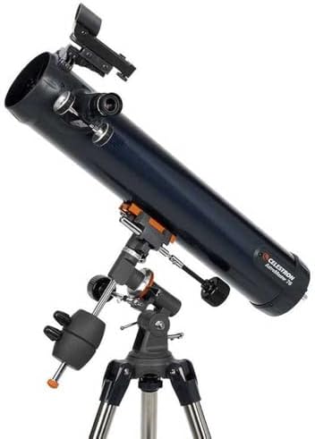 Celestron 31035 AstroMaster 76EQ Newtonian Reflector Telescope - Includes Two Eyepieces, Height-Adjustable Tripod and Deluxe Accessory Tray, Dark Blue - Image 5