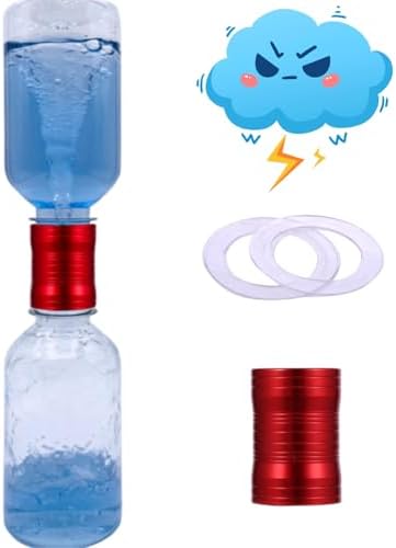 Tornado Maker, Weather Toys, Ultra-Light Aluminum Connecting Tube, Including 2 Empty Bottles, Watertight Tornado Toy, Suitable for Kids' Science Experiments (Red) by Waitahug