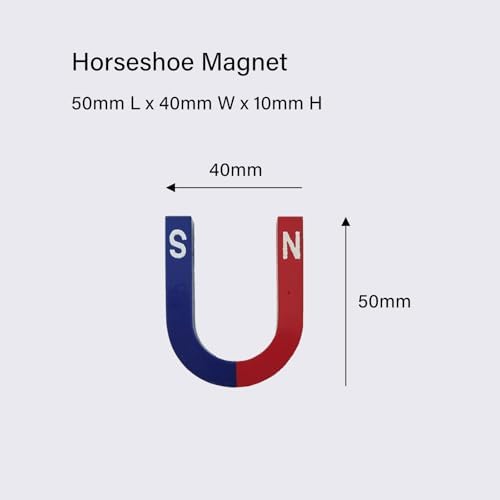 Physics Science Alnico5 Magnet Kit for Experiment, Educational Horseshoe & Bar Magnets Set with North and South Identified Used by Teachers, Showing the Magnetic Field Distribution(3 Pack) - Image 3