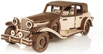 EWA Eco-Wood-Art Ferdinand Retro Car 3D Wooden Puzzle, 278 Pieces, 14 Years and Up, 11.02 Inches, Wood by EWAEcoWoodArt