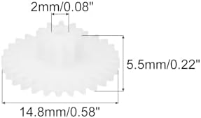 MECCANIXITY 60Pcs Plastic Gears 28 Teeth Plastic Double Gears Model 28102BA Reduction Gear for RC Car Model DIY Robot,White Module 0.5 - Image 2