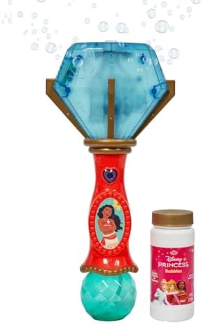Little Kids Disney Princess Moana Light and Sound Musical Bubble Wand, Includes Bubble Solution by LittleKids